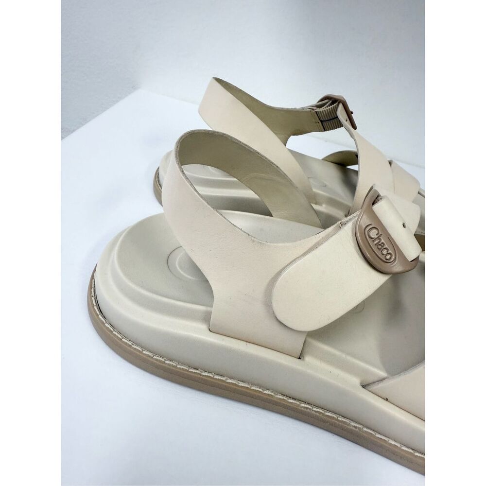 Chaco Townes Slingback Strappy Sandals Size 9 M Ivory Angora Leather JCH109472 - Picture 3 of 6